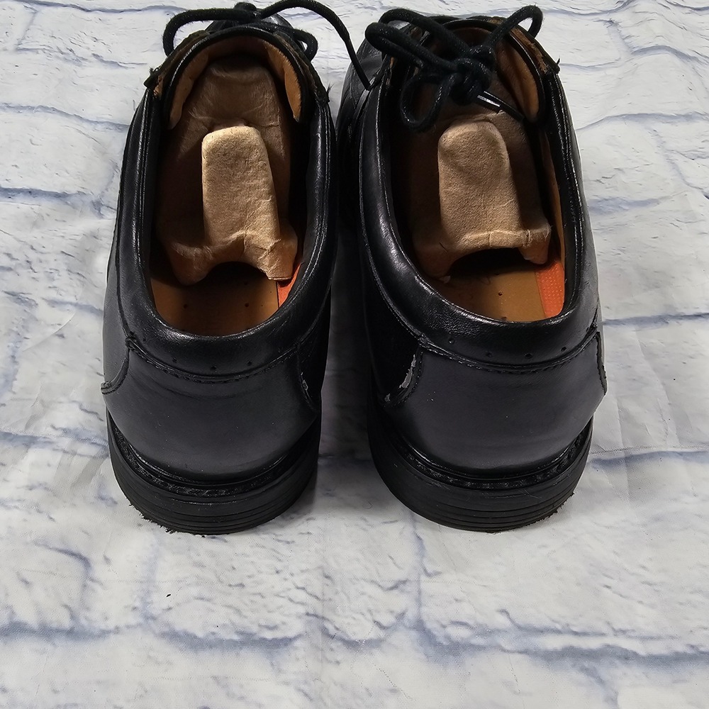 Clarks Unstructured Un.Linden Oxford 10.5 Black Leather Apron Toe Dress Shoes - Picture 11 of 12